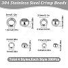 Beebeecraft 800Pcs 4 Styles 304 Stainless Steel Spacer Beads STAS-BBC0001-37P-2
