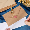 1Pc Golden Tone Brass Wax Seal Stamp Head with Bamboo Stick Shaped Handle STAM-CP0001-04M-3