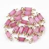 Electroplate Natural White Jade Links connectors G-S344-01H-1