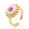 Acrylic Sun with Evil Eye Open Cuff Ring RJEW-B042-07G-4