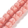 Synthetic Coral Flower Rose Beads Strands CORA-U001-01A-02-1