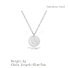 Ramadan & Eid Mubarak Stainless Steel Flat Round Pendant Necklaces for Women ZN9111-2