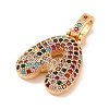 Brass Micro Pave Cubic Zirconia Pendants KK-C076-29A-G02-2