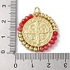 Rack Plating Real 18K Gold Plated Brass Saint Benedict Pendants KK-P245-01G-01-3