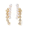 Rack Plating Brass Micro Pave Cubic Zirconia Studs Earrings EJEW-K249-05G-1