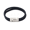 Braided Microfiber Leather Cord Bracelets for Women Men BJEW-D304-17P-01-2