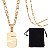 1Pc 304 Stainless Steel Figaro Chain Number Pendant Necklaces NJEW-BBC0001-28E-G-1