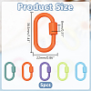 6Pcs 6 Styles Baking Paint Alloy Screw Locking Carabiners FIND-DR0002-08B-2
