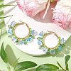 Glass Hoop Earrings EJEW-TA00589-01-4