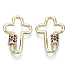 Brass Micro Pave Cubic Zirconia Screw Carabiner Lock Charms LS-KK-R136-070D-NF-2