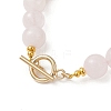 Natural Amethyst & Natural Rose Quartz  Beaded Bracelets for Women BJEW-JB13150-01-4