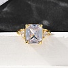 Brass Micro Pave Cubic Zirconia Finger Rings for Women RJEW-F181-11G-01-3