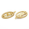 Brass Micro Pave Cubic Zirconia Pendants KK-Q252-079-NF-2