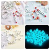 20Pcs Luminous Cube Letter Silicone Beads 12x12x12mm Square Dice Alphabet Beads with 2mm Hole Spacer Loose Letter Beads for Bracelet Necklace Jewelry Making JX437Q-3