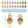 150Pcs 5 Colors Tibetan Style Alloy Pendants FIND-FH0009-32-2