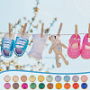 200Pcs 20 Colors 2-Hole Brass Plastic Buttons BUTT-GO0001-08-5