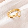 Adjustable Brass Micro Pave Clear Cubic Zirconia Finger Rings for Women RJEW-U043-02G-1