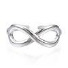 Non-Tarnish 304 Stainless Steel Infinity Open Cuff Ring RJEW-N040-43-2