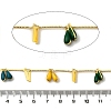 Brass Enamel Teardrop with Rectangle Link Chains CHS-H112-23G-02-3
