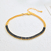 Eternal Brass Pave Cubic Zirconia Rectangle Tennis Anklets for Women Elegant Daily Wear CC7151-2-1