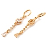 Rack Plating Golden Brass Dangle Leverback Earrings EJEW-B037-03G-02-2