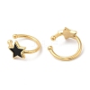 Star Enamel Cuff Earrings EJEW-G348-15G-02-2
