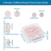 4 Strands 4 Style Natural Rose Quartz Stone Bead Strands G-KS0001-11-3