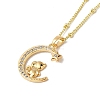 Brass Micro Pave Clear Cubic Zirconia Pendants Necklaces NJEW-K269-05G-02-1