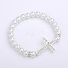 Glass Pearl Round Beads Stretch Bracelets X-BJEW-JB01542-01-1