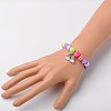 Neon Acrylic Round Beads Stretch Bracelets for Kids X-BJEW-JB01456-02-2