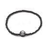 Halloween Theme Glass Seed & Polymer Clay Beaded Stretch Bracelet for Women BJEW-JB09269-4