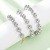 201 Stainless Steel Round Beaded Bracelets for Women SA-CBA2E59-04P-1