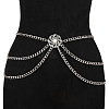 Aluminum and Alloy Crystal Rhinestone Sun with Imitation Pearl 3 Layered Waist Chains FS-WG9586B-02-1