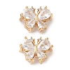 Brass Micro Pave Clear Cubic Zirconia Beads KK-G531-03G-1