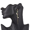 Brass Micro Pave Cubic Zirconia Dangle Stud Earrings & Chain Necklace Sets SJEW-JS01323-2