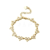 Heart Brass Micro Pave Cubic Zirconia Link Chain Bracelets BJEW-L715-01G-01-4