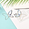 Butterfly Glass Beads Dangle Earrings for Girl Women EJEW-JE04657-01-2