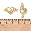 Rack Plating Brass Cubic Zirconia Double Heart Connector Charms KK-C084-32D-G-3