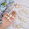 BENECREAT 16Pcs Natural Wood Bead Wall Hanging Pendant Decorations HJEW-BC0001-32-3