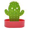 Lime Green Cactus Man Resin Earring Display Stands with Oval Trays PW-WGC2946-02-1