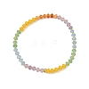 Dyed Natural White Jade Rondelle Beads Stretch Bracelets for Women BJEW-JB14235-02-4