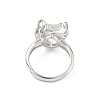 Rhodium Plated 925 Sterling Silver Micro Pave Clear Cubic Zirconia Adjustable Ring Components STER-NH0017-01P-3