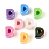 UV Plating Opaque Acrylic European Beads OACR-M027-03D-2