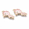 Light Gold Plated Alloy Enamel Pendants ENAM-T009-77C-RS-3