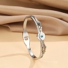 Resin Eye Hinged Bangle with Rhinestone BJEW-A135-01P-1