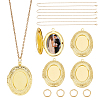 DIY Brass Oval Locket Pendant Necklaces Making Kits NJEW-HY0001-05-1