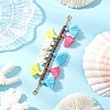 Natural Coconut & Polycotton Tassel & Synthetic Turquoise Pendant Decorations HJEW-JM03669-3