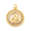 Brass Micro Pave Clear Cubic Zirconia Pendants KK-U007-01G-03-1