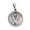 304 Stainless Steel with Paua Shell Pendants STAS-G268-02V-P-2