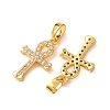 Brass Micro Pave Clear Cubic Zirconia Pendants CU-CBA0D78-01G-2